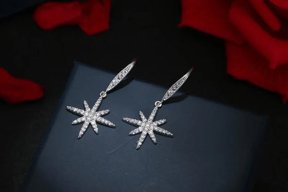 Latest New Style Good Jewelry Fashion 925 Stamp Silver Color Drop Earrings Crystal Rhinestone Earrings Pendientes Brincos