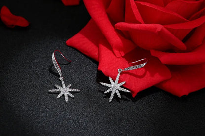 Latest New Style Good Jewelry Fashion 925 Stamp Silver Color Drop Earrings Crystal Rhinestone Earrings Pendientes Brincos
