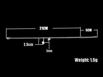 New Fashion 925 Sterling Silver Star&Moon Zircon Pendant Anklet Bracelet Constellation Symbol Foot Chain Women&Girl Jewelry Gift