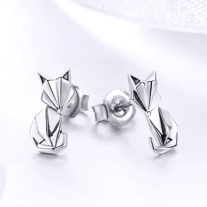 Hot Selling 100% 925 Sterling Silver Cute Dazzling Mouse Animal Stud Earrings For Women Girl Authentic Original Jewelry Gift