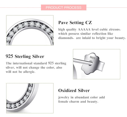 2021 High Quality Fashion 925 Sterling Silver Earrings Luxury Crystal Zircon Stud Earrings For Women Bridal wedding Jewelry