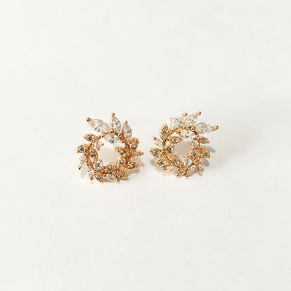 Drop Shipping Fashion 925 Stamp Round CZ Zircon Rhinestone Stud Earrings Jewelry Pendientes Silver Color Jewelry