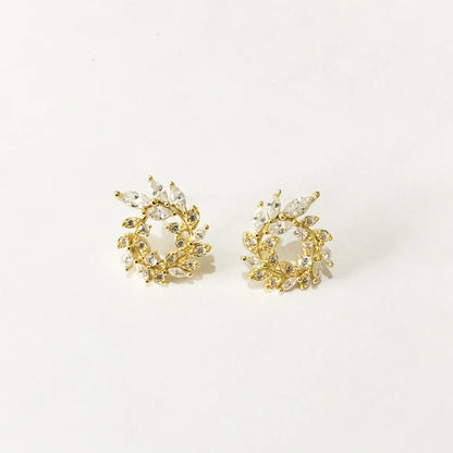 Drop Shipping Fashion 925 Stamp Round CZ Zircon Rhinestone Stud Earrings Jewelry Pendientes Silver Color Jewelry