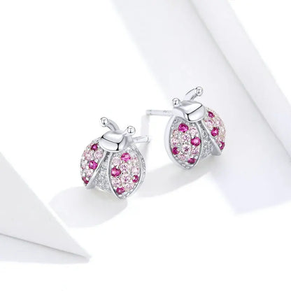 Hot Selling 100% 925 Sterling Silver Cute Dazzling Mouse Animal Stud Earrings For Women Girl Authentic Original Jewelry Gift