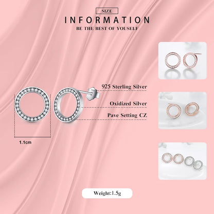 2021 High Quality Fashion 925 Sterling Silver Earrings Luxury Crystal Zircon Stud Earrings For Women Bridal wedding Jewelry