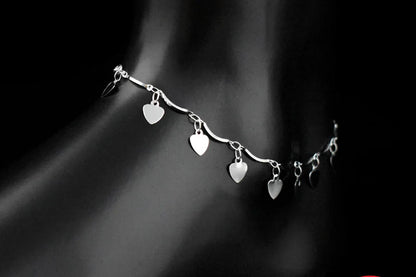 New Arrival Bohemia 925 Sterling Silver Heart Pandent Anklets Bracelets Beach Anklet On Leg Chain For Women&Girl Jewelry Gift