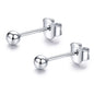 WOSTU Flower Heart Stud Earrings 100% 925 Sterling Silver Pearl Small Earrings For Women Wedding Engagement Jewelry Gifts