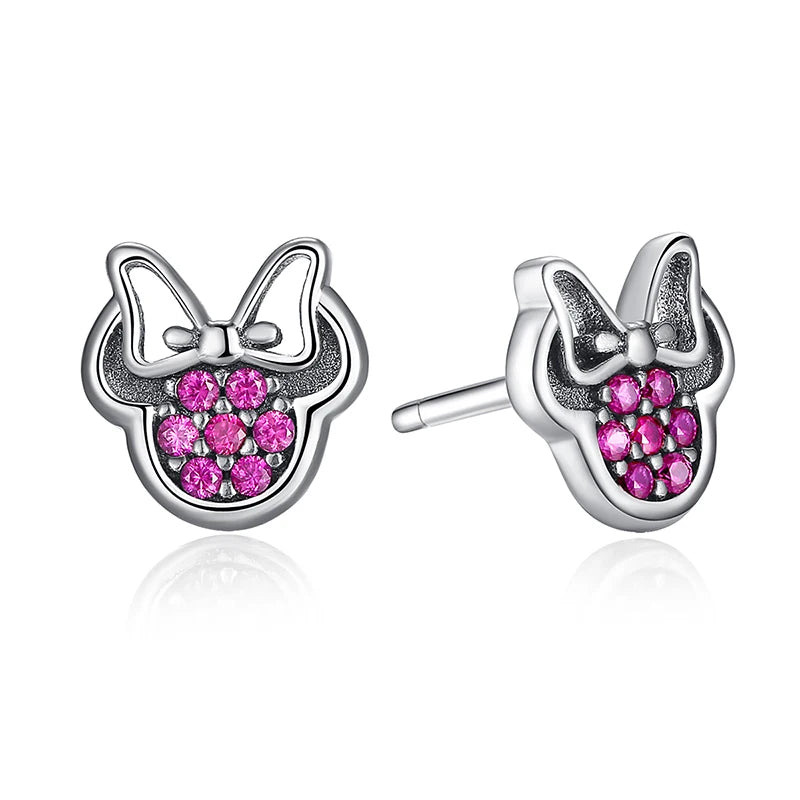 WOSTU Flower Heart Stud Earrings 100% 925 Sterling Silver Pearl Small Earrings For Women Wedding Engagement Jewelry Gifts