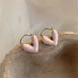 2024 New Trendy Korean Elegant Light Luxury White Dripping Love Heart Love Dangle Earring for Women Fashion Jewelry Gifts
