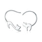 WOSTU Real 100% 925 Sterling Silver Lovely Cat Pet Stud Earrings For Women S925 Silver Earring Fashion Jewelry Gift FIE073