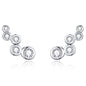 WOSTU Flower Heart Stud Earrings 100% 925 Sterling Silver Pearl Small Earrings For Women Wedding Engagement Jewelry Gifts