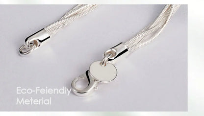 DOTEFFIL 925 Sterling Silver Five Snake Chain Starfish Necklace For Women Wedding Engagement Fashion Jewelry