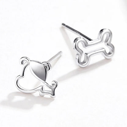WOSTU Flower Heart Stud Earrings 100% 925 Sterling Silver Pearl Small Earrings For Women Wedding Engagement Jewelry Gifts