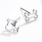 WOSTU Flower Heart Stud Earrings 100% 925 Sterling Silver Pearl Small Earrings For Women Wedding Engagement Jewelry Gifts