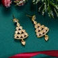 New Zircon Christmas Tree Earrings for Women Shiny Rhinestone Star Pearl Stud Earring New Year Xmas Festival Ear Jewelry