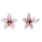 WOSTU Flower Heart Stud Earrings 100% 925 Sterling Silver Pearl Small Earrings For Women Wedding Engagement Jewelry Gifts