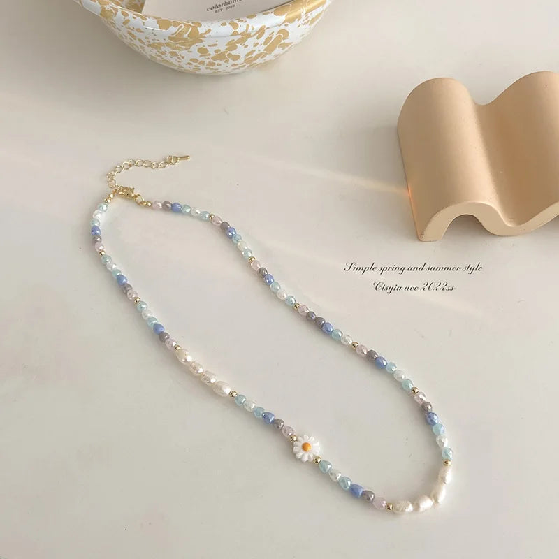 Multicolour Bead Choker Necklace Pendant Bead Decoration Bracelet Bohemia Summer Beach Beach Clavicle Chain Jewelry