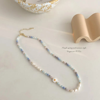 Multicolour Bead Choker Necklace Pendant Bead Decoration Bracelet Bohemia Summer Beach Beach Clavicle Chain Jewelry