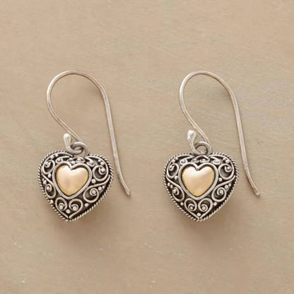 Korean Trend Metal Heart Stud Earrings for Women Punk Elegant Minimalist Smooth Love Eardrops Girl Party Jewelry Couple Gifts