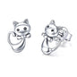 WOSTU Flower Heart Stud Earrings 100% 925 Sterling Silver Pearl Small Earrings For Women Wedding Engagement Jewelry Gifts