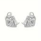 Fashion Two Tone Little Girl and Dog Earrings For Women Dog Mom Earrings Animal Puppy Jewelry