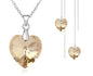 Love Heart Shape Women 925 Sterling Silver Bridal Jewelry Set For Wedding Fashion Crystal Pendants Necklaces Earring Set