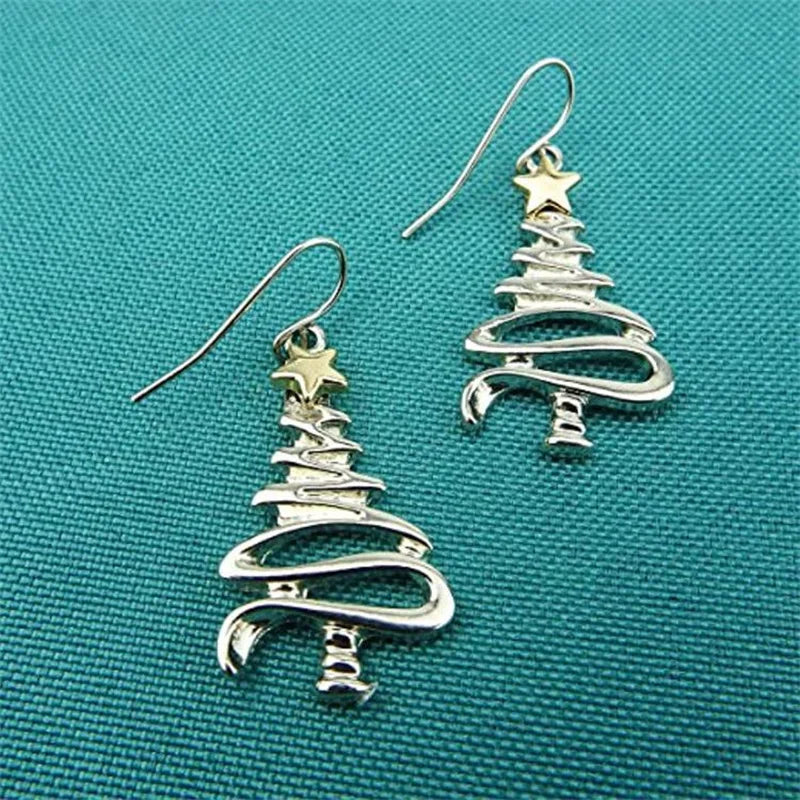 New Zircon Christmas Tree Earrings for Women Shiny Rhinestone Star Pearl Stud Earring New Year Xmas Festival Ear Jewelry