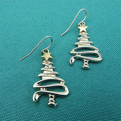 New Zircon Christmas Tree Earrings for Women Shiny Rhinestone Star Pearl Stud Earring New Year Xmas Festival Ear Jewelry