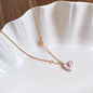 Stainless Steel Drip Oil Love Necklace for Women 2025 Korean Fashion Pendant Necklace Light Luxury Jewelry Girls Accessories