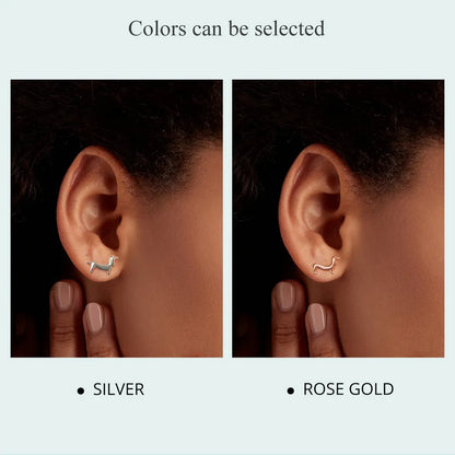 BISAER 925 Sterling Silver Cute Pet Dog Jewelry Set Dachshund Animal Stud Earrings Adjustable Rings for Women Lovely Party Gift