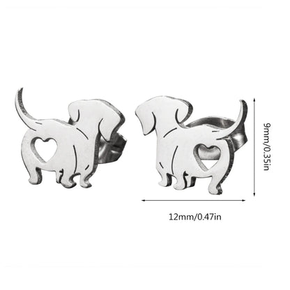 2023 New Dachshund Earring Unique Animal Fashion Ear Jewelry Pet Dog Ear Studs Dachshund Ear Pins Alloy Material for Daily
