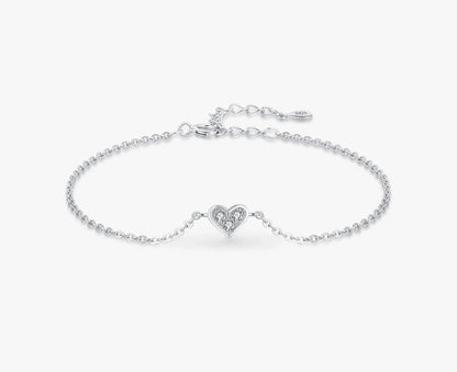 Modian 2023 New Design Real 925 sterling silver Heart CZ Bracelet Fashion Crystal Wedding Lady Classic  Romantic Jewelry