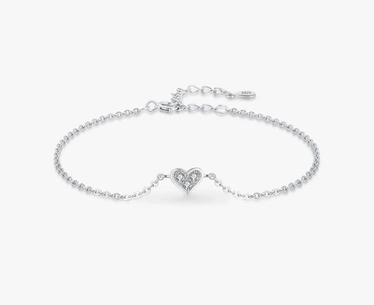Modian 2023 New Design Real 925 sterling silver Heart CZ Bracelet Fashion Crystal Wedding Lady Classic  Romantic Jewelry