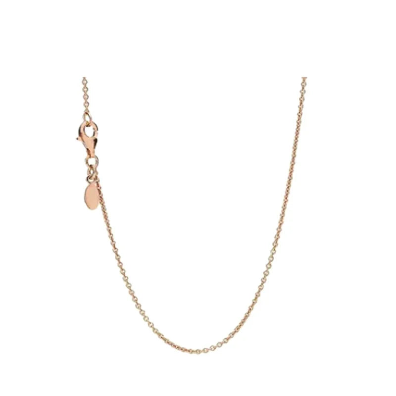 Charm 925 sterling silver rose gold necklace suitable for original design DIY women's Valentine's Day classic jewelry