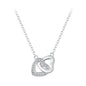 BAMOER 925 Sterling Silver Connected Heart Pendant Necklace for Girlfriend Valentine's Day Gift Fine Jewelry SCN181