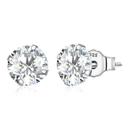 WOSTU Flower Heart Stud Earrings 100% 925 Sterling Silver Pearl Small Earrings For Women Wedding Engagement Jewelry Gifts