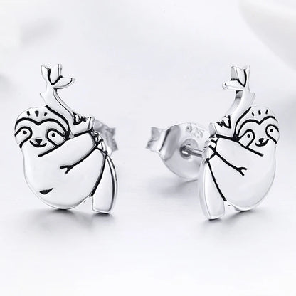 WOSTU Flower Heart Stud Earrings 100% 925 Sterling Silver Pearl Small Earrings For Women Wedding Engagement Jewelry Gifts