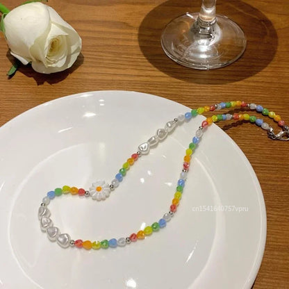 Multicolour Bead Choker Necklace Pendant Bead Decoration Bracelet Bohemia Summer Beach Beach Clavicle Chain Jewelry