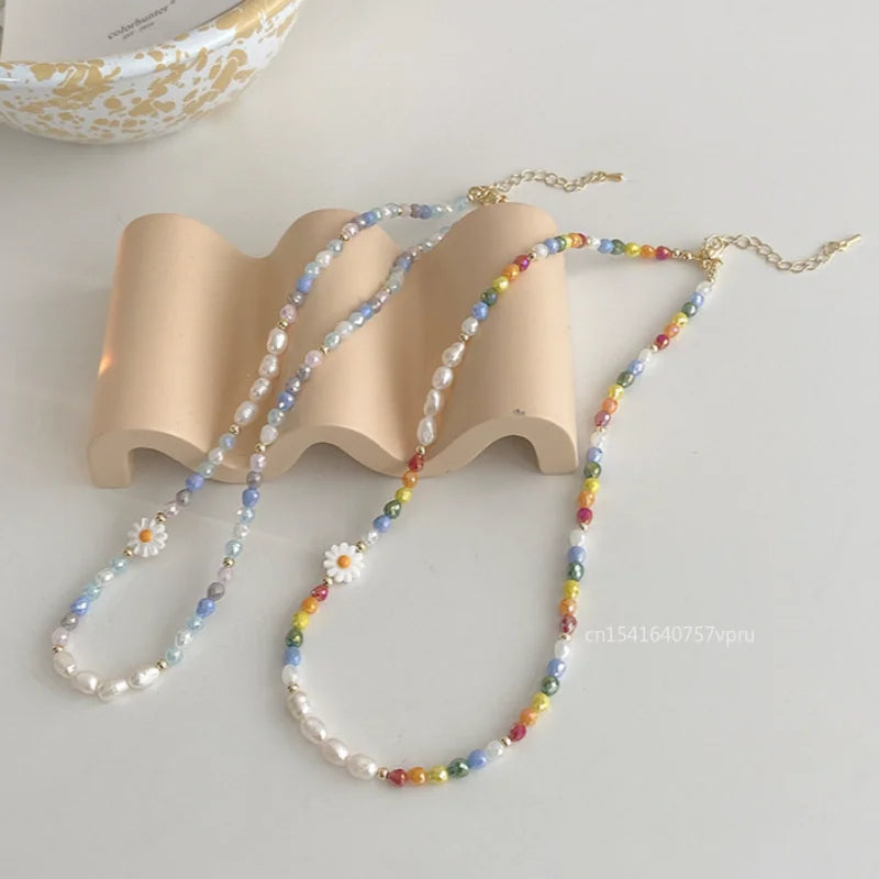 Multicolour Bead Choker Necklace Pendant Bead Decoration Bracelet Bohemia Summer Beach Beach Clavicle Chain Jewelry