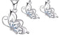 925 Sterling Silver Jewelry Sets for Women Wedding Necklace Pendant Hoop Earrings Elegant Cubic Zirconia Butterfly