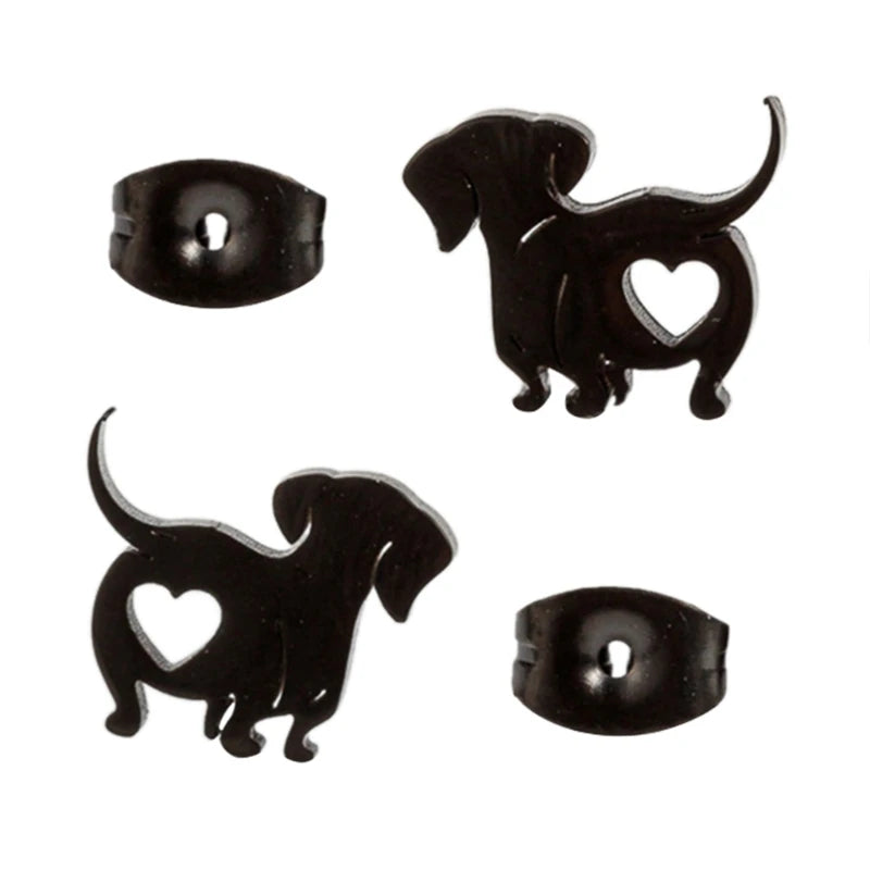 2023 New Dachshund Earring Unique Animal Fashion Ear Jewelry Pet Dog Ear Studs Dachshund Ear Pins Alloy Material for Daily