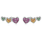 WOSTU Flower Heart Stud Earrings 100% 925 Sterling Silver Pearl Small Earrings For Women Wedding Engagement Jewelry Gifts