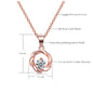 Minimalist Simple Crystal Pendants Necklaces For Women Charms Zirconia Necklace Rose Gold Color Fashionable Neck Jewelry Gifts