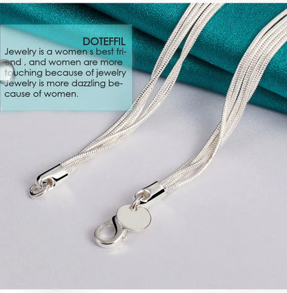 DOTEFFIL 925 Sterling Silver Five Snake Chain Starfish Necklace For Women Wedding Engagement Fashion Jewelry