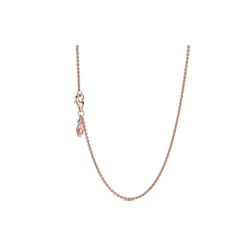 Charm 925 sterling silver rose gold necklace suitable for original design DIY women's Valentine's Day classic jewelry