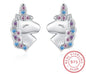 Real 925 Sterling Silver Cute Animal Unicorn Stud Earring For Women Daughter Girl Birthday Gift Fine Jewelry DS4501