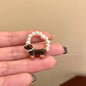 Cute Trendy Pearl Beaded Dog Elasticity Rings for Women Creative Design Charm Party Finger Jewelry Accessories Friendship Gift