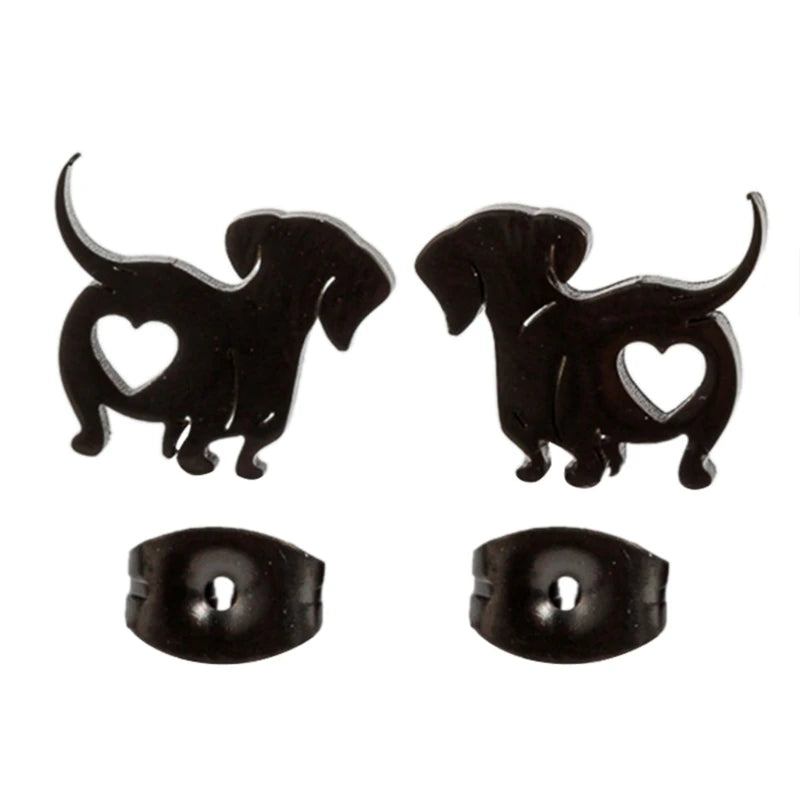 2023 New Dachshund Earring Unique Animal Fashion Ear Jewelry Pet Dog Ear Studs Dachshund Ear Pins Alloy Material for Daily