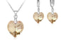Love Heart Shape Women 925 Sterling Silver Bridal Jewelry Set For Wedding Fashion Crystal Pendants Necklaces Earring Set