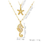 Exquisite Seahorse Necklace for Women, Starfish Pendant, Stainless Steel, Marine Life Jewelry, Fashionable Gift, High-End